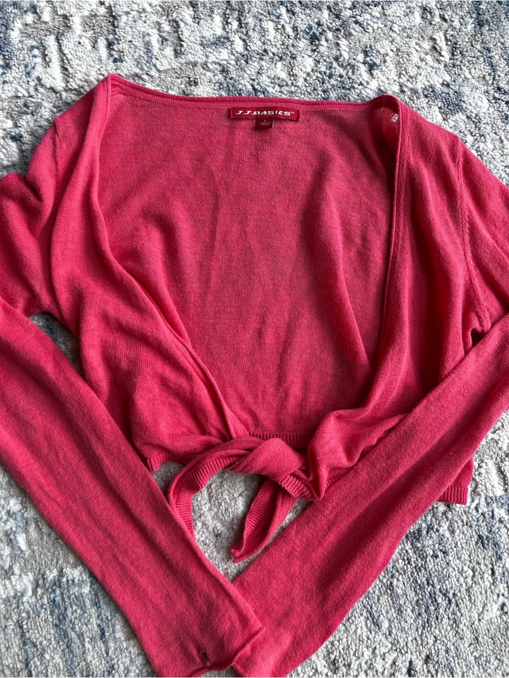 Y2K JJ Basics Hot Pink Shrug with Tie - Picture 3 of 6